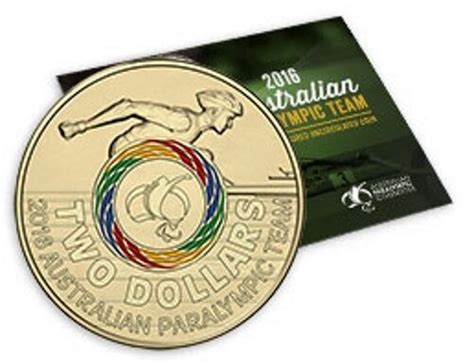 2016, $2 Paralympics Coloured Coin in Folder