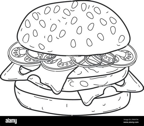 hamburger food one line style Stock Vector Image & Art - Alamy