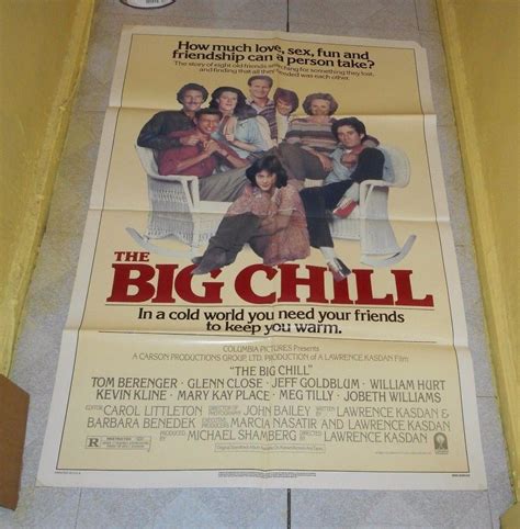 original THE BIG CHILL one-sheet poster Jeff Goldblum Glenn Close Tom ...