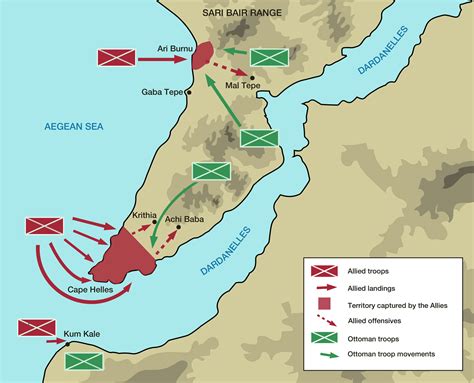 Map of the Gallipoli invasion, 1915. | Australia’s Defining Moments ...