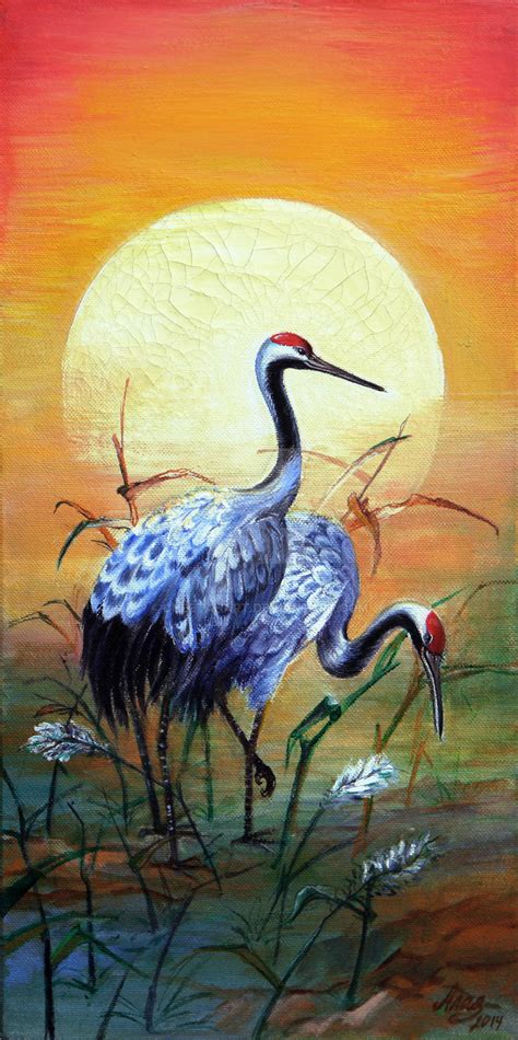 Japanese cranes by CheetahArt on DeviantArt