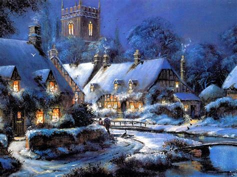 Snowy Village Wallpapers - Wallpaper Cave