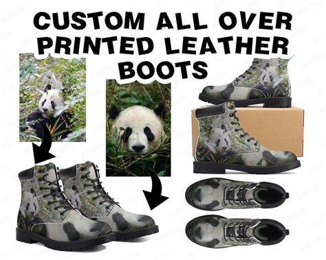 Custom Printed Leather Boots Custom Boots My Design Here Boots ...