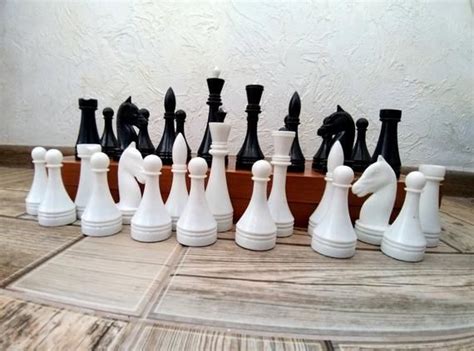 Chess Pieces Chess Set Vintage Chess Pieces Plastic Chess Games Soviet ...