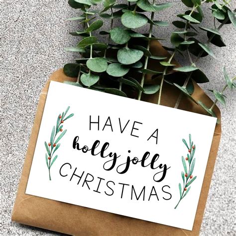 Printable Christmas Card / Have a Holly Jolly Christmas / - Etsy