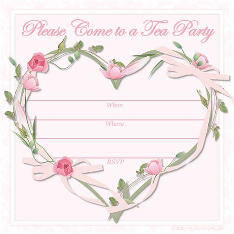 Free Printable Party Invitations: Free Printable Pink Tea Party Invitations