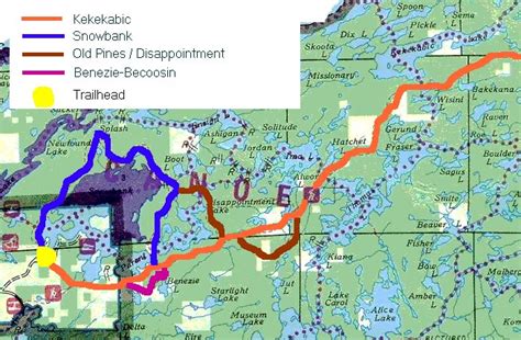 BWCA, Kekekabic Trail, Trail Map, Boundary Waters Canoe Area