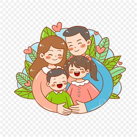 Hand Drawn Family White Transparent, Hand Drawn Cartoon Cute Happy ...