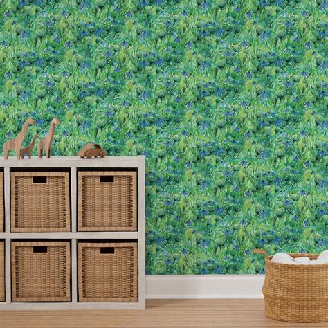 Blue meadow Wallpaper | Spoonflower