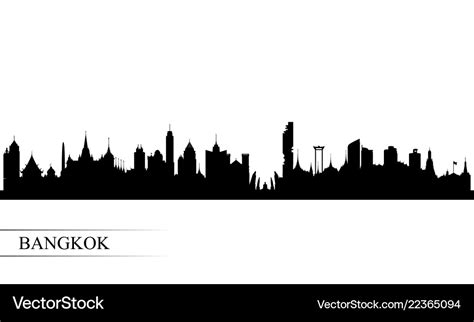 Bangkok city skyline silhouette background Vector Image