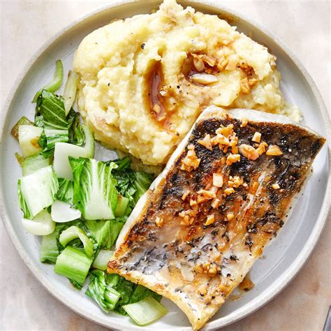 Recipe: Barramundi & Sesame-Soy Pan Sauce with Miso Mashed Potatoes ...