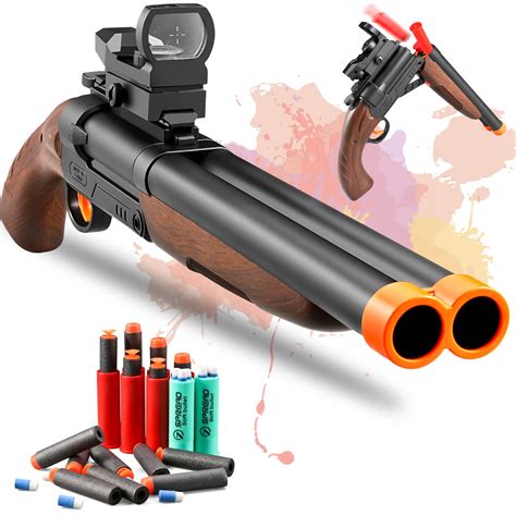 Buy Double Barrel Toy Foam Blaster Soft Bullet Toy with Shell Ejection ...