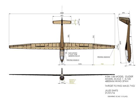 ASW-15B Glider {1/3} – Plans (JS) | Laser Cut Kits Australia