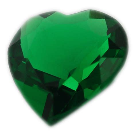 Loose Heart Shape Emerald CZ Gemstone Cubic Zirconia May Birthstone ...