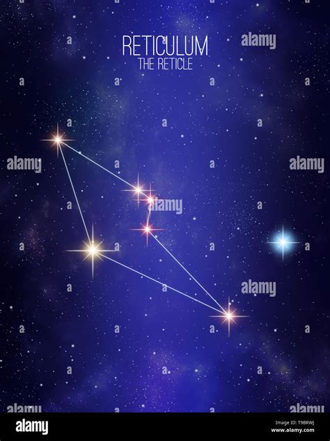 Reticulum the reticle constellation map on a starry space background ...