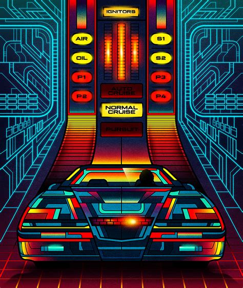 neon film posters present cult classics from the protagonists' perspective