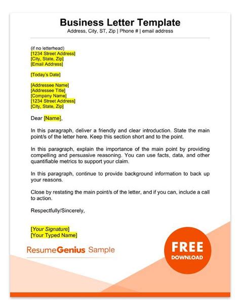 sample business letter template example | Business letter format ...