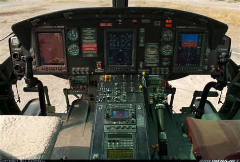 The cockpit of a UH-1N Huey helicopter from the 459th Airlift Squadron ...