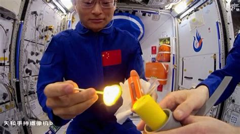 Watch Chinese astronauts light a spherical fire in risky open-flame ...