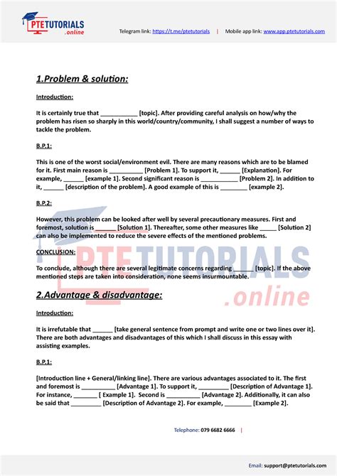 PTE Essay Template - Lecture notes 122232 - 1 & solution: Introduction ...