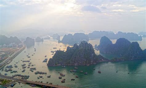 Ha Long bay sunrise stock photo. Image of coast, north - 89494486