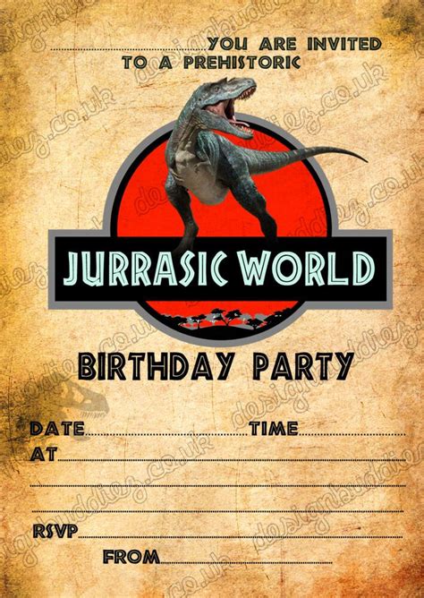 Jurassic World Invitation Template Free Luxury Birthday Party ...