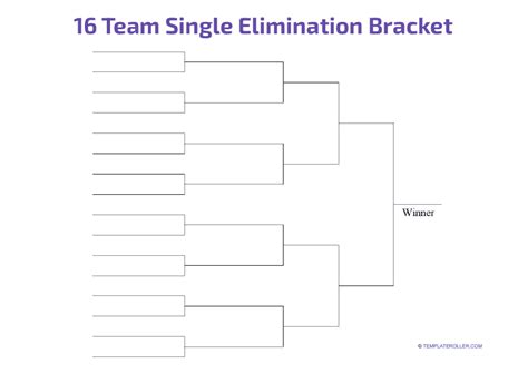 16 Team Single Elimination Bracket Template Download Fillable PDF ...