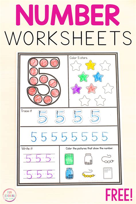 Dot the Number Worksheets