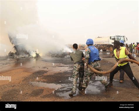 Wau Airport, South Sudan. 20th March, 2017. Chinese peacekeepers Stock ...