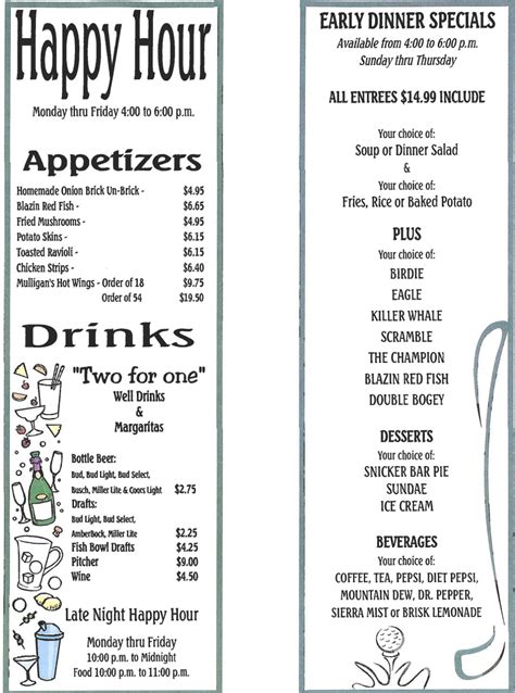 Mulligans Happy Hour Menu by OrderEze.com - Issuu