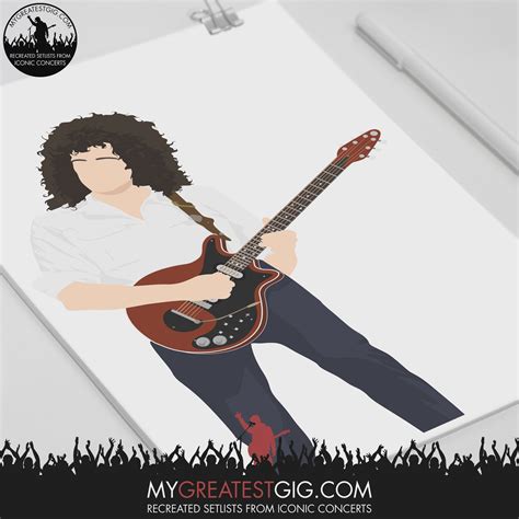 Brian May (Live Aid) - Minimal Illustration Poster – My Greatest Gig