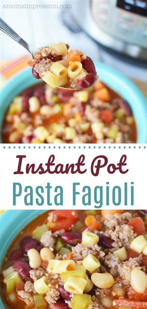 Instant Pot Olive Garden Pasta Fagioli Recipe - A Mom's Impression