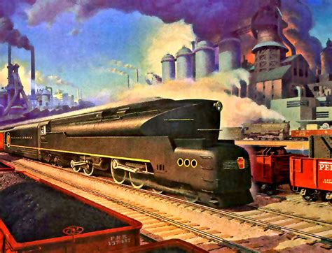 transpress nz: Pennsylvania Railroad art, 1940s