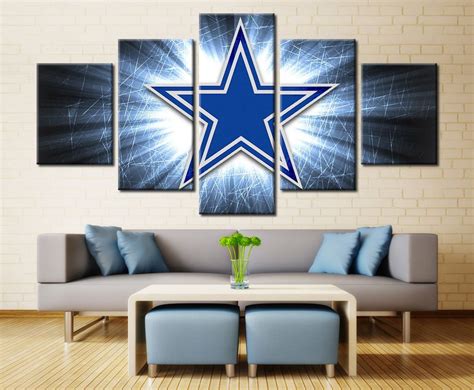 5 Piece Canvas Print Dallas Cowboys Logo Poster Cuadros Decoracion ...