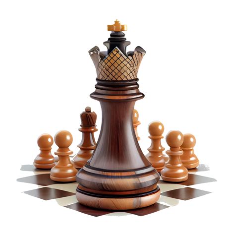 King and soldier chess pieces on transparent background. leadership ...