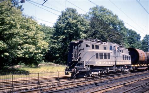 A pan shot of PRR P5a 4778 at Paoli, PA sometime in the 1950s, by ...