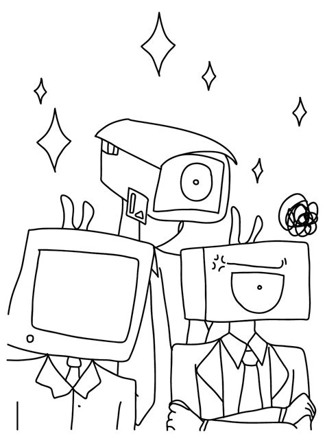 Cameramen, Speakerman, TV Man Coloring Page - Free Printable Coloring Pages