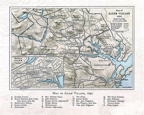 1692 Village Map of Salem Massachusetts Witch Trials - Etsy