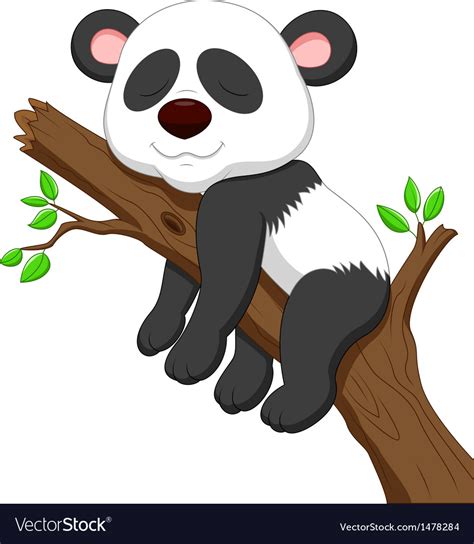 Sleeping panda cartoon Royalty Free Vector Image