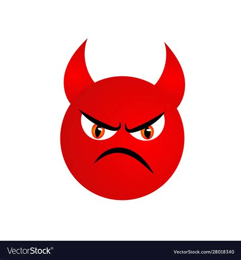 Angry emoticonal devil red evil icon Royalty Free Vector