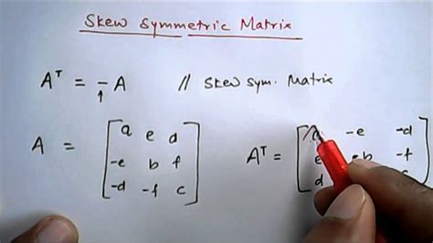 Mathematics: Symmetric, Skew Symmetric and Orthogonal Matrix - YouTube