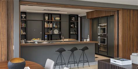 A contemporary apartment with a modern kitchen design in Bogotá