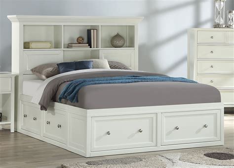 Queen Storage Bed Bookcase Hb | Cardis