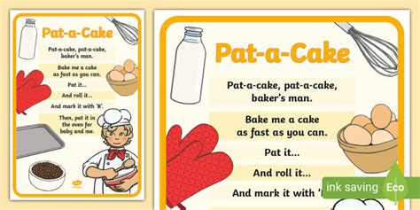 'Pat a Cake' Poster | Nursery Rhymes | Twinkl - Twinkl