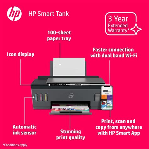 HP Smart Tank 519 All In One Printer (Print, Scan, Copy) Wireless - Red ...