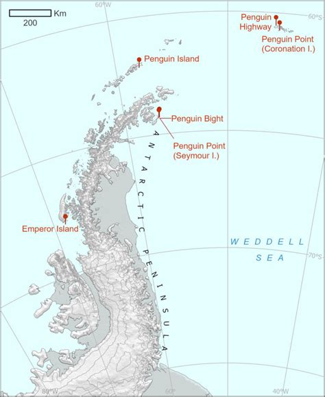 Penguin Place Names - British Antarctic Territory