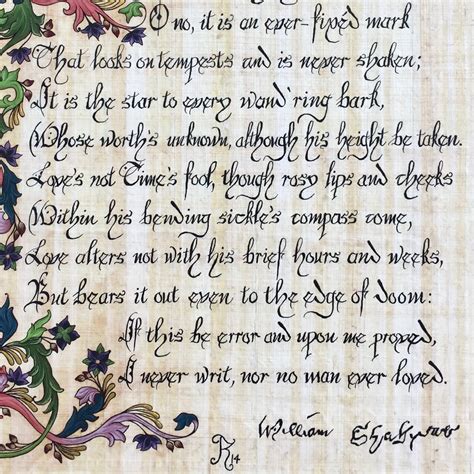 Shakespeare's Sonnet 116 Illuminated Manuscript Artwork