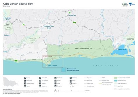 Cape Conran Coastal Park overview Map Visitor Guide by Parks Victoria ...