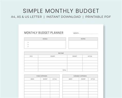 Simple Monthly Budget Template Seven Gigantic Influences Of Simple ...