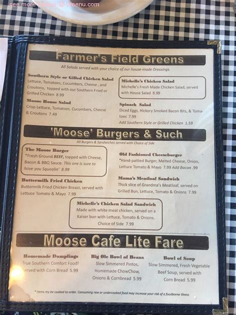 Online Menu of Moose Cafe Asheville Restaurant, Asheville, North ...